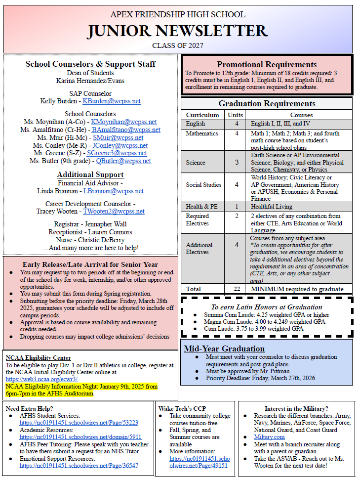 Junior Newsletter 2025